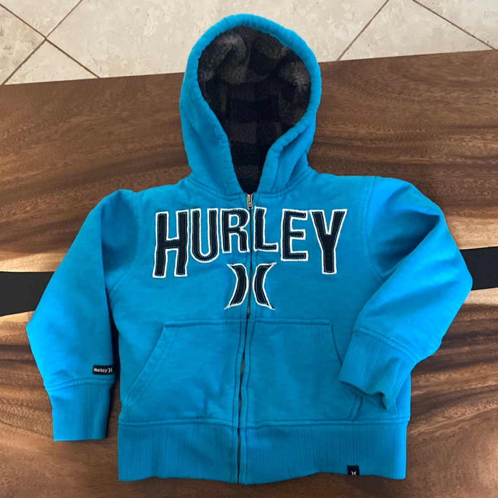 HURLEY Fleece Lined Hoodie Coat size 4/5